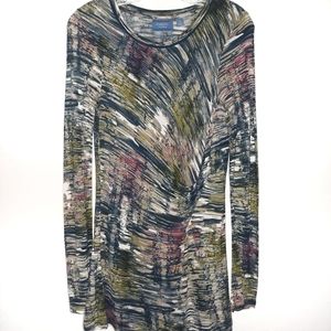 SIMPLY VERA WANG ABSTRACT FRONT TWIST DRESS SZ SM